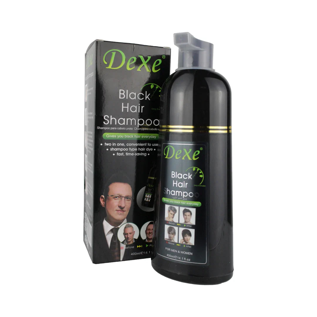 Champú tinte negro 2 en 1 – Elimina las canas al instante